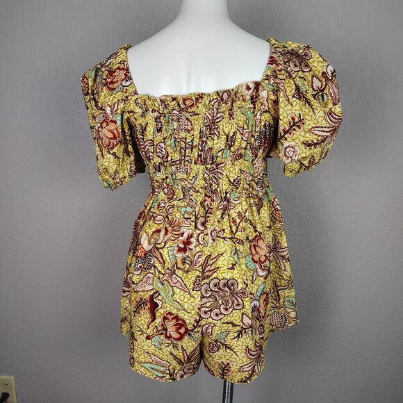 Ulla Johnson Arlo Floral Print Cotton Poplin Playsuit Romper Calla Lily Size 8 - Picture 3 of 14